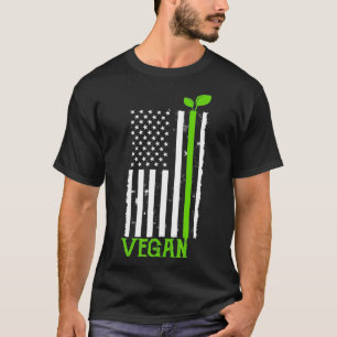 Camiseta Vegan American Flag Veganism Plant Organic Based D