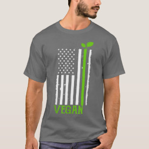 Camiseta Vegan American Flag Veganism Plant Organic Based D