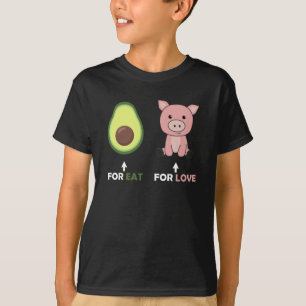 Camiseta Vegan Animal Lover Comer Aguacate Pigs Amor