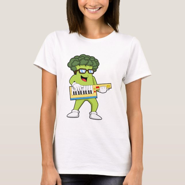 Camiseta Vegan Broccoli en Music with Guitar (Anverso)