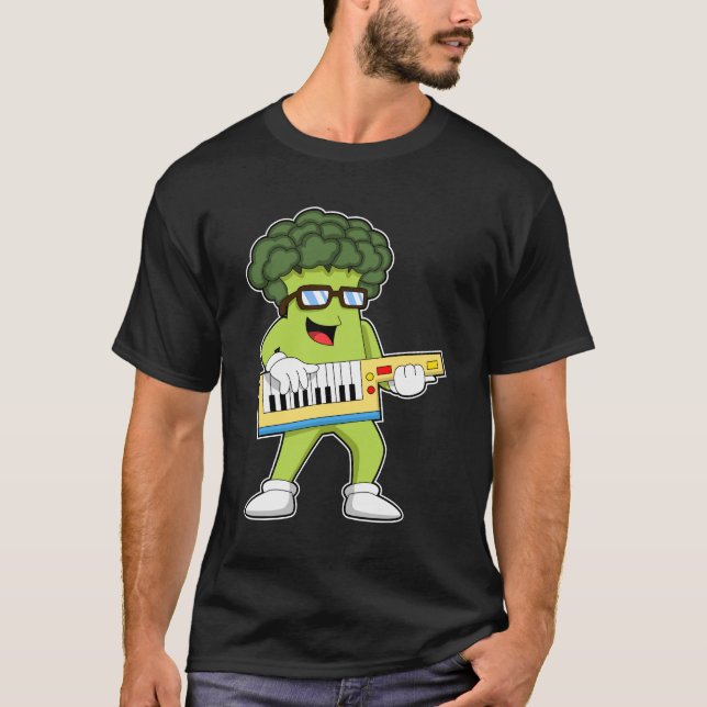 Camiseta Vegan Broccoli en Music with Guitar (Anverso)