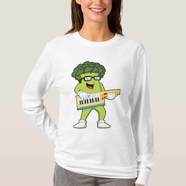 Camiseta Vegan Broccoli en Music with Guitar (Anverso)