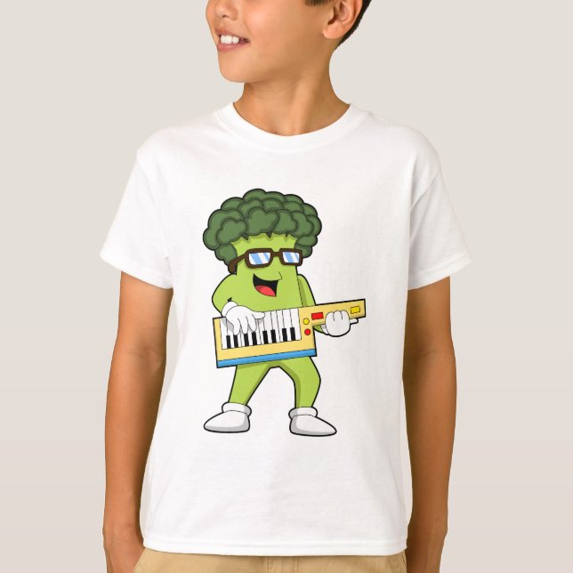 Camiseta Vegan Broccoli en Music with Guitar (Anverso)