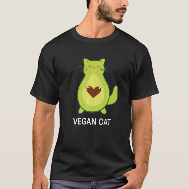 Camiseta Vegan Cat Vegetarian Cat Avocato Avocat Avogato (Anverso)