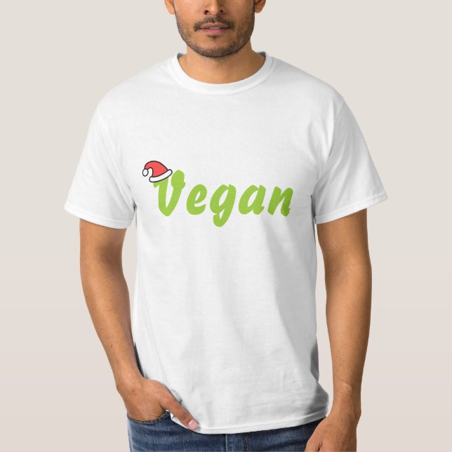 Camiseta Vegan con Navidades Gorra. (Anverso)