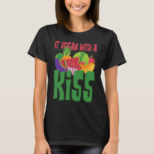 Camiseta Vegan Con Un Beso De Veganismo De Comida