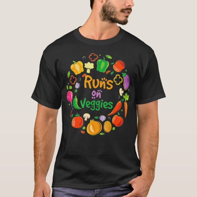 Camiseta Vegan Corre Sobre Vegetales Regalo Vegetario Veget (Anverso)