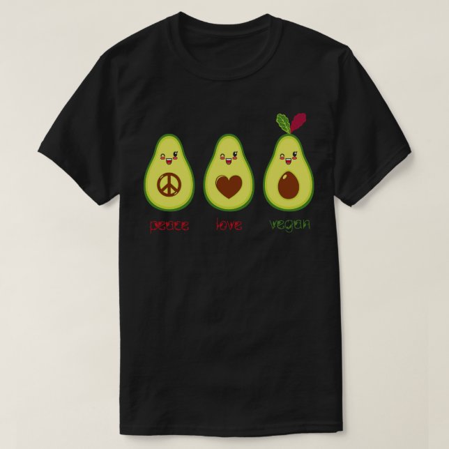 Camiseta Vegan Cute Aguacate (Diseño del anverso)