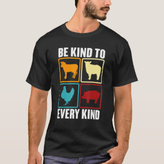 Camiseta Vegan Day Be Kind To Every Kind Cow Hogs Chicken