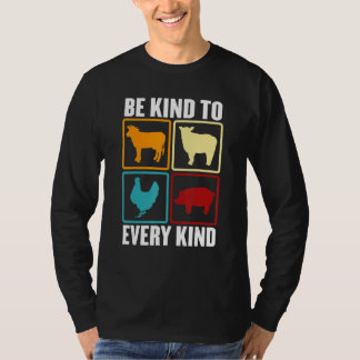 Camiseta Vegan Day Be Kind To Every Kind Cow Hogs Chicken