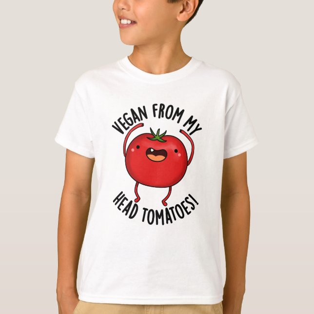 Camiseta Vegan De Mi Cabeza Tomates Funny Veggie Pun (Anverso)