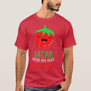 Camiseta Vegan de mi cabeza tomates Vegetariano