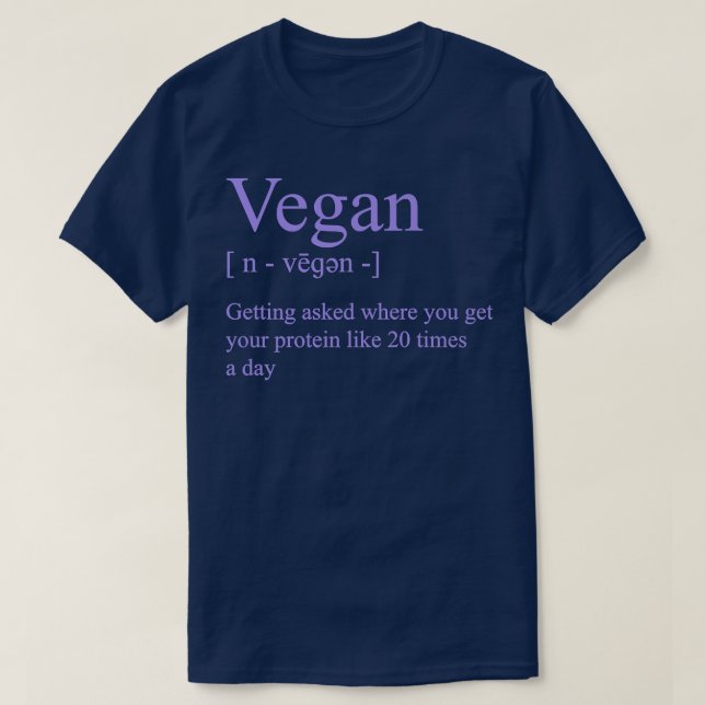 Camiseta Vegan Definition Getting Asked Where You Get Your  (Diseño del anverso)