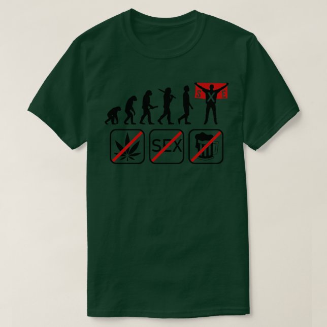 Camiseta Vegan directo contra el Punk de drogas 10 (Diseño del anverso)