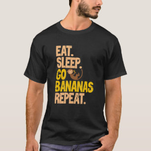 Camiseta Vegan Eat Sleep Go Bananas Repetir Vegetariano