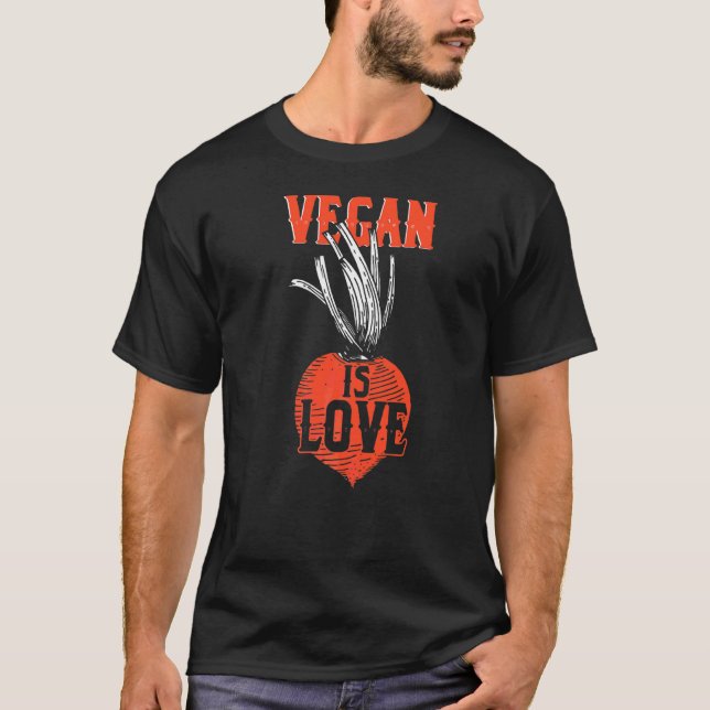 Camiseta Vegan es amor Vegetariano Veganismo Vegetariano De (Anverso)