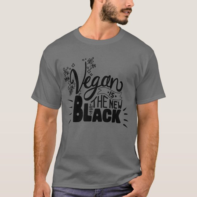 Camiseta Vegan es la nueva letra negra del divertido gris (Anverso)
