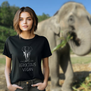 Camiseta Vegan ferocioso elefante cutáneo,