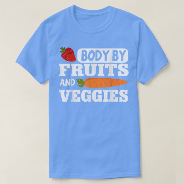 Camiseta Vegan Fitness Body By Fruits & Vegetgies (Diseño del anverso)