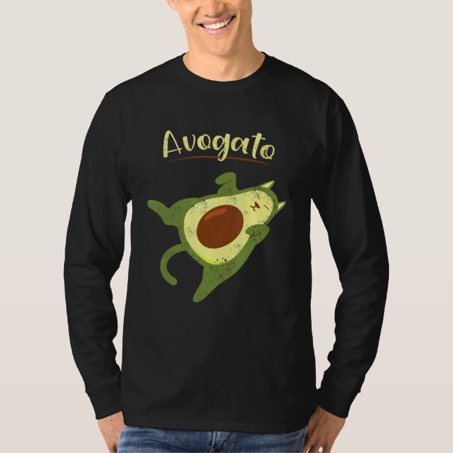 Camiseta Vegan Food Avogato Gato Doméstico Gato Mascota Gat (Anverso)
