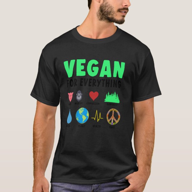 Camiseta Vegan For Everything Organic Food Herbivore Veggie (Anverso)