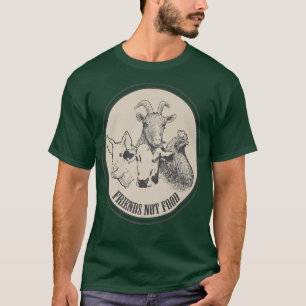 Camiseta Vegan Friends No Comer Vegetariano Cabra Pollo Cer