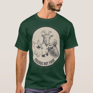 Camiseta Vegan Friends No Comer Vegetariano Cabra Pollo Cer