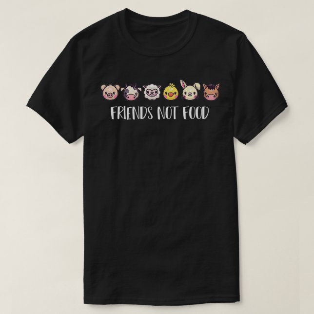 Camiseta Vegan Friends Not Food Gift Animal Rights Veggie F (Diseño del anverso)