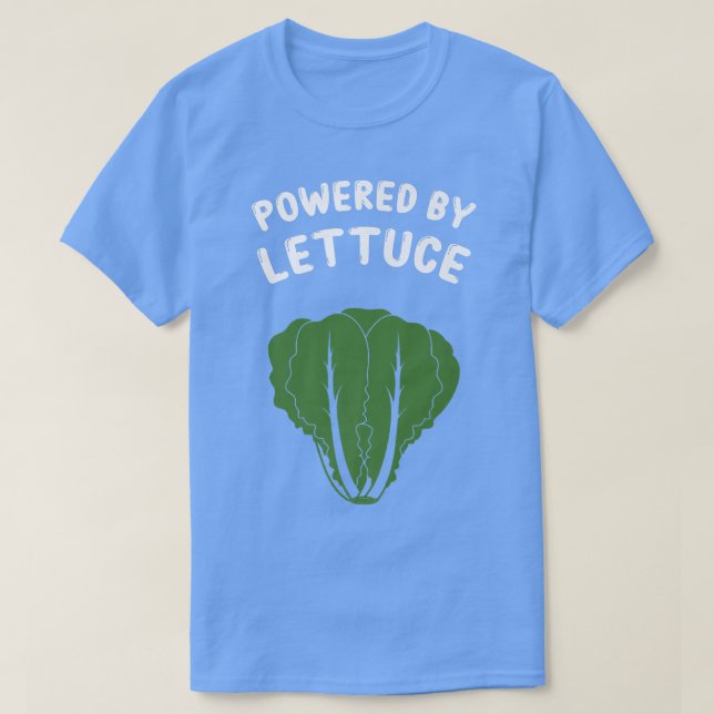 Camiseta Vegan Funny Salad  Powered by Lettuce  Vegetarian  (Diseño del anverso)