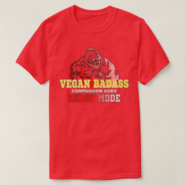 Camiseta Vegan Gorilla Badass Bodybuilder (Diseño del anverso)