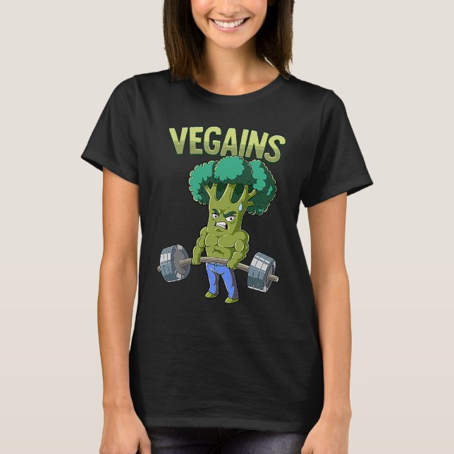 Camiseta Vegan Gym Bodybuilding Vegains (Anverso)
