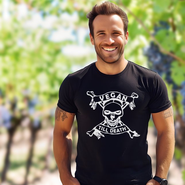 Camiseta Vegan hasta la muerte Cráneo Blanco (Subido por el creador)