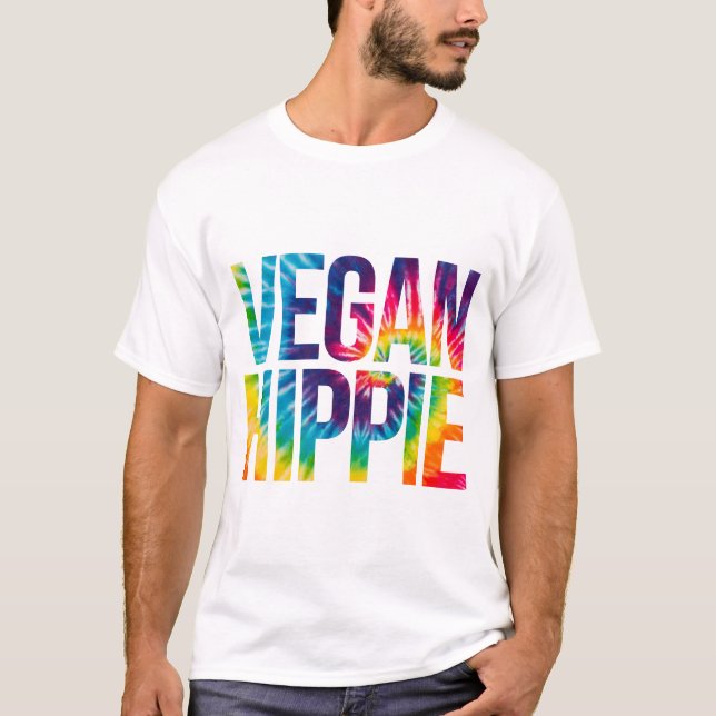 Camiseta Vegan Hippie Tie Dye Funny Hippie Vegan (Anverso)