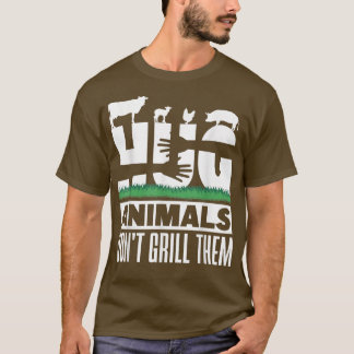 Camiseta Vegan Hug Animals Dont Grill Them Nutrition Vegeta