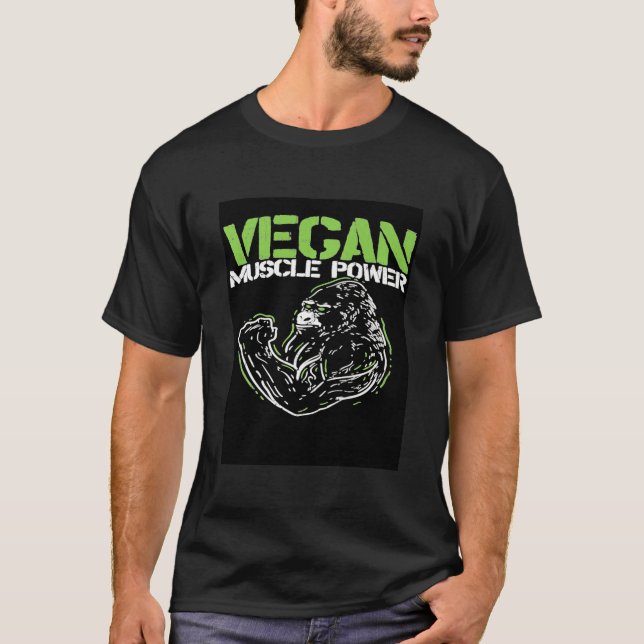 Camiseta Vegan Muscle M0nkey Ape Love Animales (Anverso)