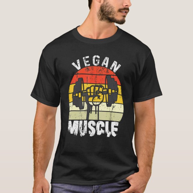 Camiseta Vegan Muscle Vegan Power Weightlifter (Anverso)