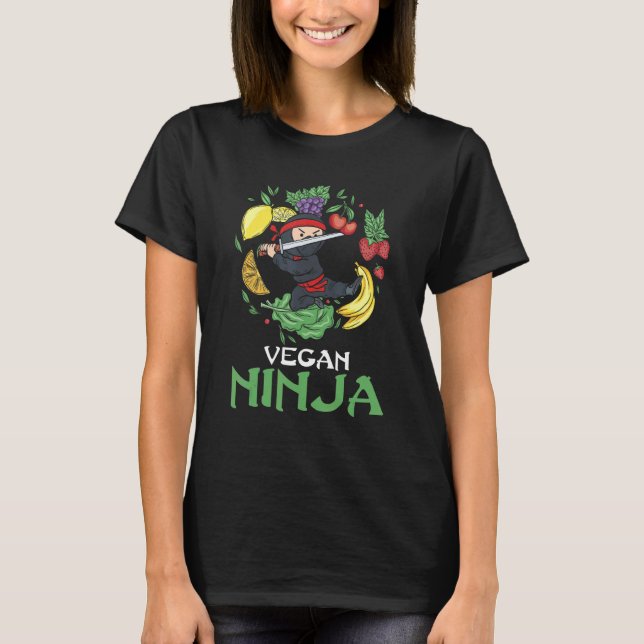 Camiseta Vegan Ninja Veggie Food Lover Veganism World Veget (Anverso)