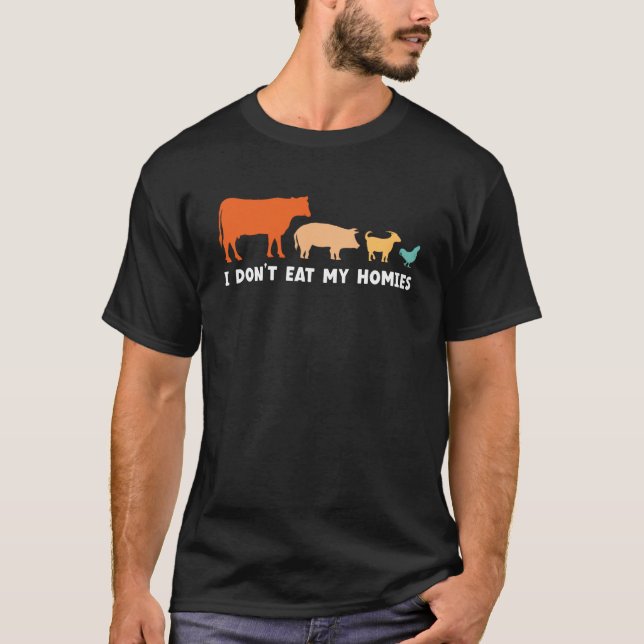 Camiseta Vegan, no me como a mis casas. (Anverso)