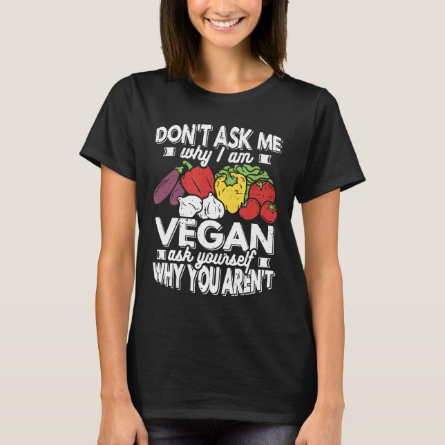 Camiseta Vegan No Me Pregunta Por Qué Soy Una Comida Basada (Anverso)
