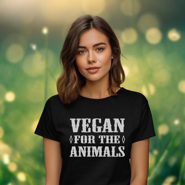 Camiseta Vegan para los animales negro y blanco (unisex) (Subido por el creador)