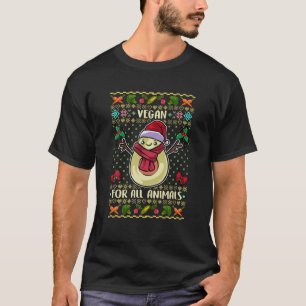 Camiseta Vegan Para Todos Los Animales Aguacate Santa, Sin