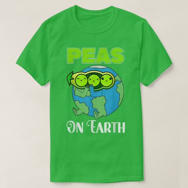 Camiseta Vegan Peas En La Dieta Tierra, Vegetariano (Diseño del anverso)