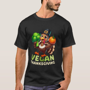 Camiseta Vegan peregrino del día de Acción de Gracias Turqu