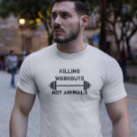 Camiseta Vegan Plant Powered Muscle Weights Vegetariano<br><div class="desc">Este diseño fue creado a través del arte digital. Puede cambiar el estilo de esta camisa eligiendo Más > bajo la opción de estilo. Se puede personalizar en el área de proporcionar o personalizar eligiendo la opción de hacer clic en el personalizar y cambiando el nombre, las iniciales o las...</div>