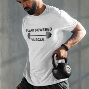 Camiseta Vegan Plant Powered Muscle Weights Vegetariano