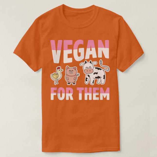 Camiseta Vegan Por Ellos Animales De Granja Ética De Pollo  (Diseño del anverso)