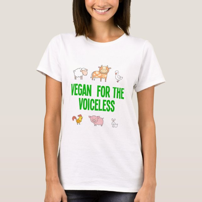 Camiseta Vegan por los lindos animales personalizados sin v (Anverso)