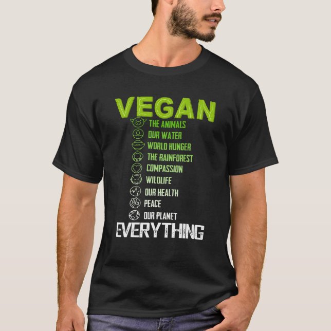 Camiseta Vegan Por Todo En El Día Del Planeta/Tierra, Salve (Anverso)