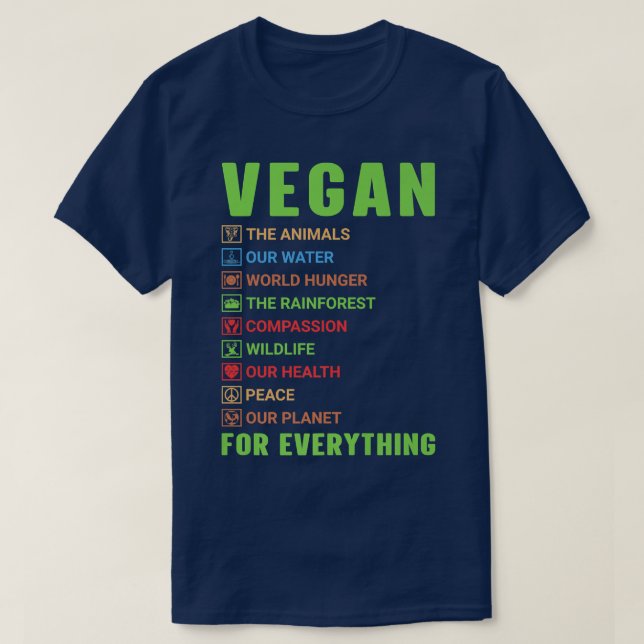Camiseta Vegan por todo lo maravilloso Vegetario Orgullo Ve (Diseño del anverso)