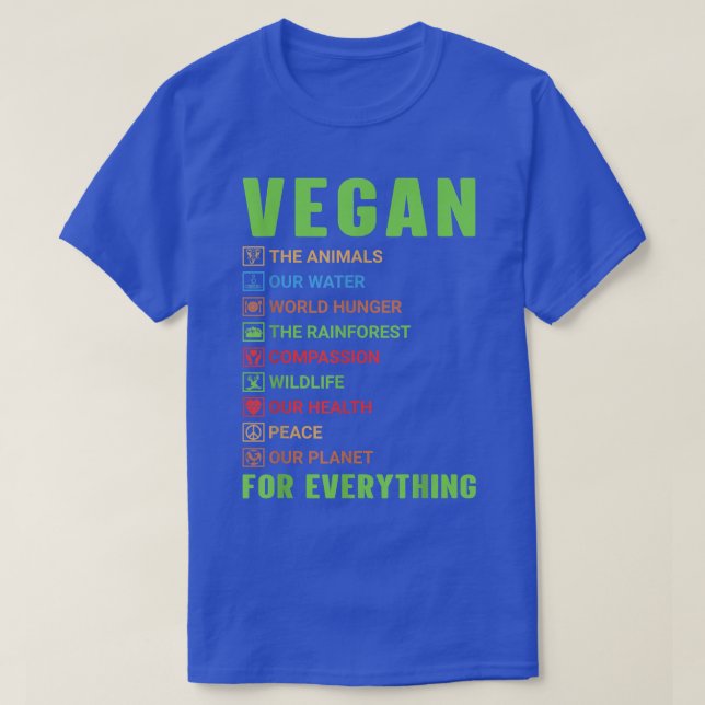 Camiseta Vegan por todo lo maravilloso Vegetario Orgullo Ve (Diseño del anverso)